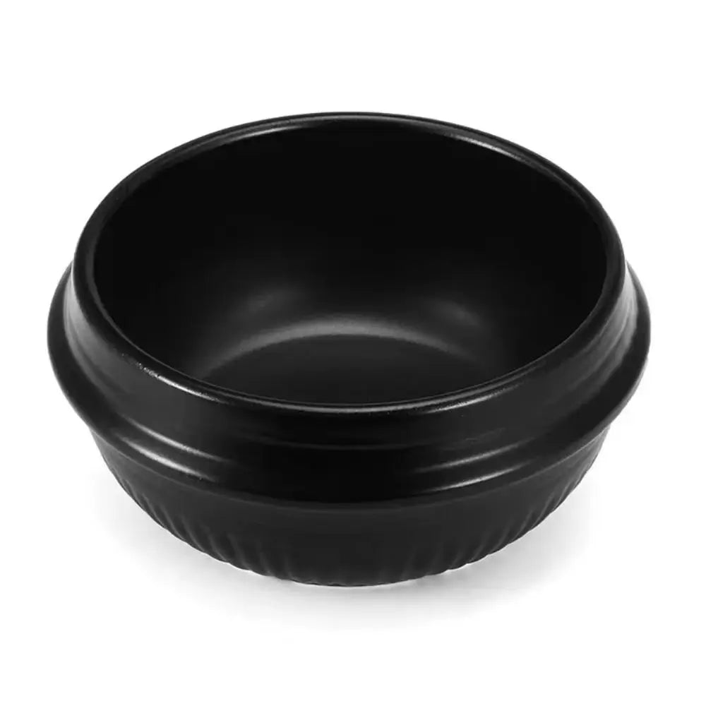 Casserole en argile de 16 cm avec plateau, résistante à la chaleur, pour Bibimbap, noire, classique, anti-brûlure, en céramique, pour soupes, usage commercial l'atelier des ustensiles