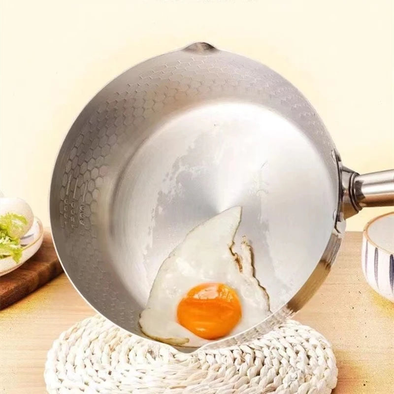 Casserole en acier inoxydable avec couvercle, manche en bois massif avec crochet, poêle à Sauce polyvalente avec bec verseur, marmite à Sauce, marmite de cuisson l'atelier des ustensiles