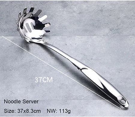 Ensemble d'outils de cuisine en acier inoxydable, ustensiles de cuisine résistants à la chaleur-tourneur, louche à soupe, passoire, serveur à pâtes, cuillère à riz l'atelier des ustensiles