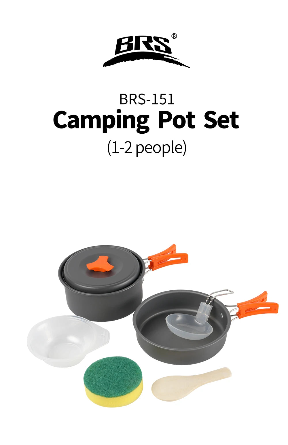 BRS 1 ensemble d'ustensiles de cuisine de Camping en plein air Portable en aluminium ensemble de cuisine casseroles plats melon équipement de cuisine équipement pour la cuisine pique-nique l'atelier des ustensiles