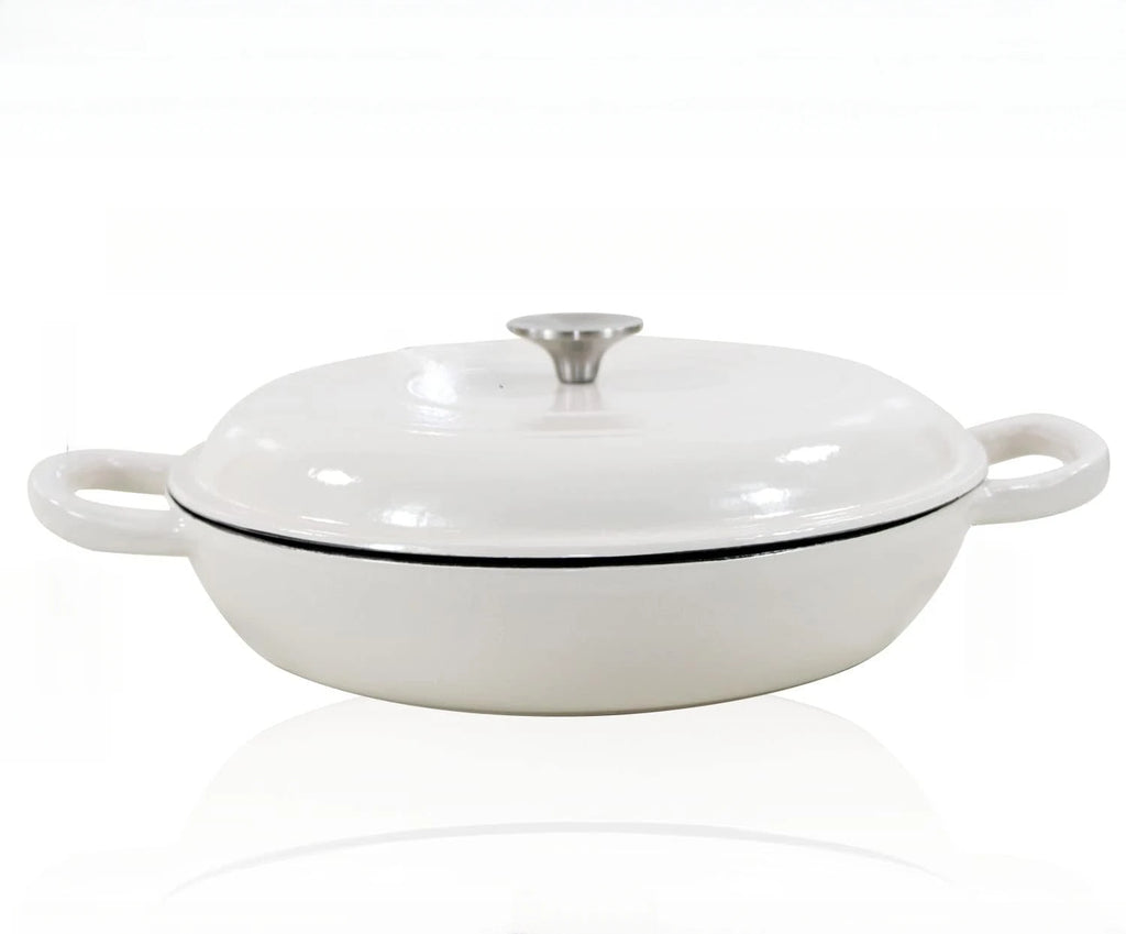 Pot à soupe pour four hollandais de 4,5 l, Casserole en fonte, poêle avec couvercle et double poignées, cuisson au four hollandais l'atelier des ustensiles