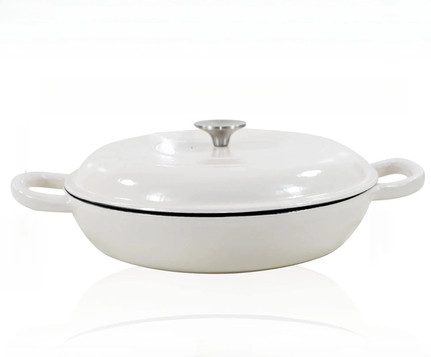 Pot à soupe pour four hollandais de 4,5 l, Casserole en fonte, poêle avec couvercle et double poignées, cuisson au four hollandais l'atelier des ustensiles