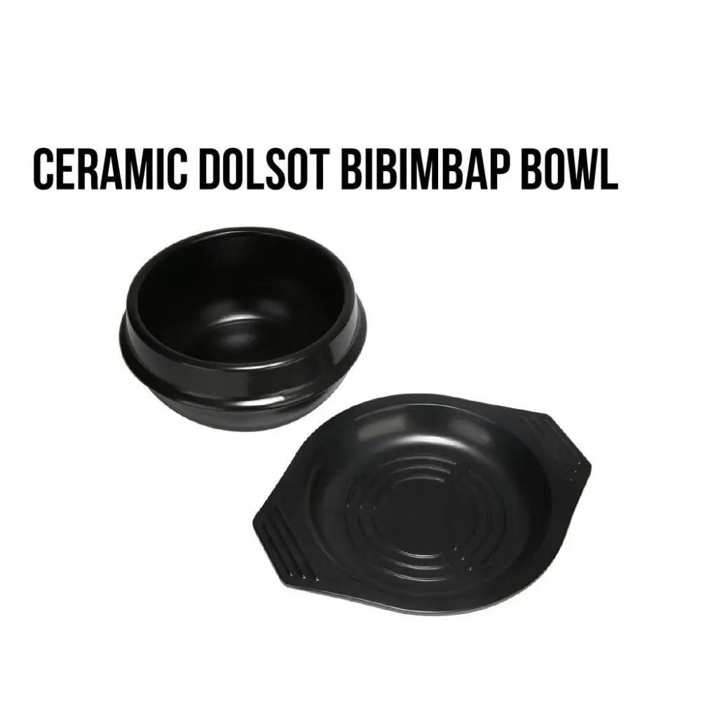 Casserole en argile de 16cm avec plateau, ustensiles de cuisine Bibimbap résistants à la chaleur, Pot à soupe en céramique antiadhésif et Anti-brûlure pour la maison l'atelier des ustensiles
