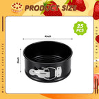 Moules à gâteau ronds antiadhésifs de 4 pouces, étanches, avec fonds amovibles, lot de 25 mini-moules pour gâteaux au fromage, pizzas et quiches (Bla l'atelier des ustensiles