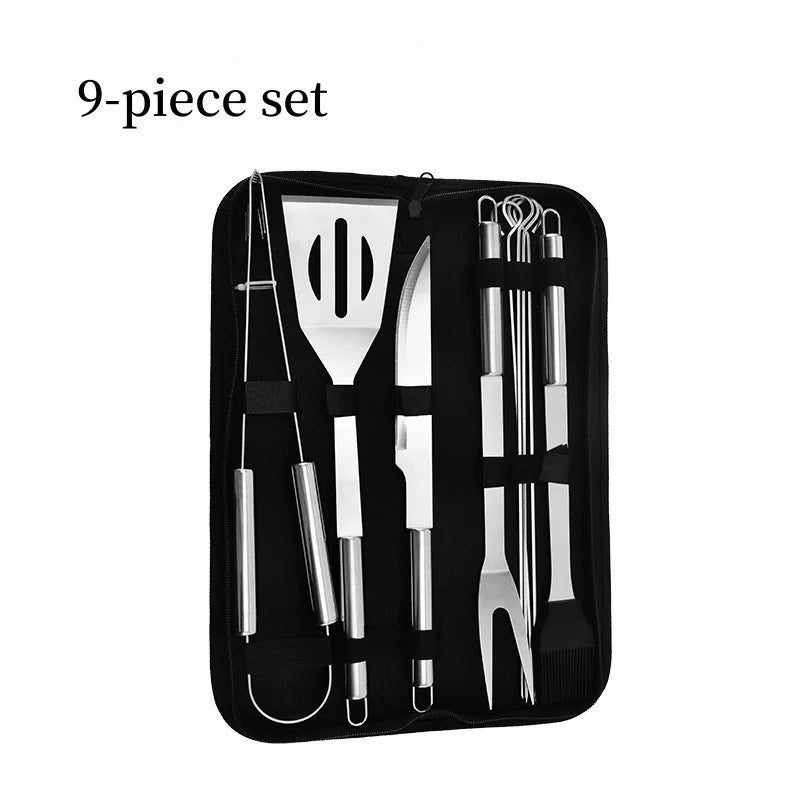 Ensemble de four en acier inoxydable, outils combinés pour Barbecue en plein air, ensemble de Barbecue, rangement, sac en tissu Portable, outils de cuisson l'atelier des ustensiles