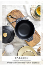 Casserole à riz en fonte, cuiseur à riz de 16cm, four hollandais noir, marmite à ragoût Applicable à la cuisson du riz et des ustensiles de cuisine de 1.5 litres l'atelier des ustensiles