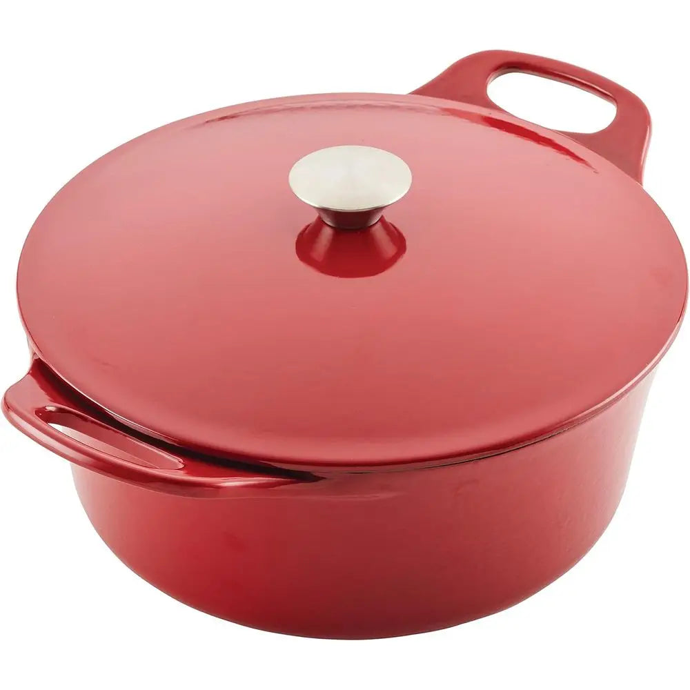 Cocotte en fonte émaillée avec couvercle, 5 quarts, rouge l'atelier des ustensiles