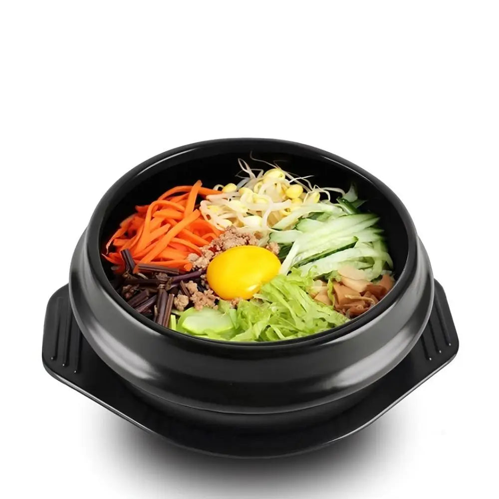 Casserole en argile de 16cm avec plateau, ustensiles de cuisine Bibimbap résistants à la chaleur, Pot à soupe en céramique antiadhésif et Anti-brûlure pour la maison l'atelier des ustensiles