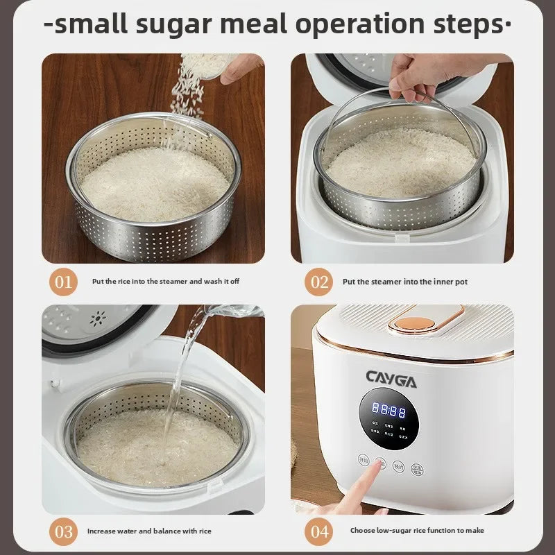 Cuiseur à riz électrique numérique intelligent multifonction 3L, Mini cuiseur à riz avec revêtement antiadhésif, Pot intérieur en céramique, séparation du riz et de la soupe l'atelier des ustensiles