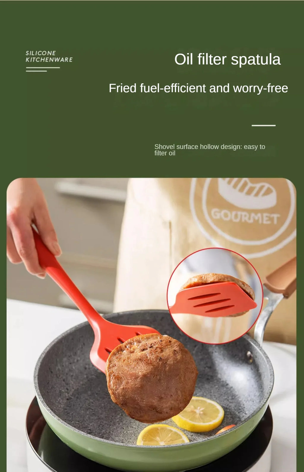 Cuisine Silicone5Non-Stick Pan haute résistance à la température Spatule Set cuillère à soupe cuillère repas Spatule l'atelier des ustensiles