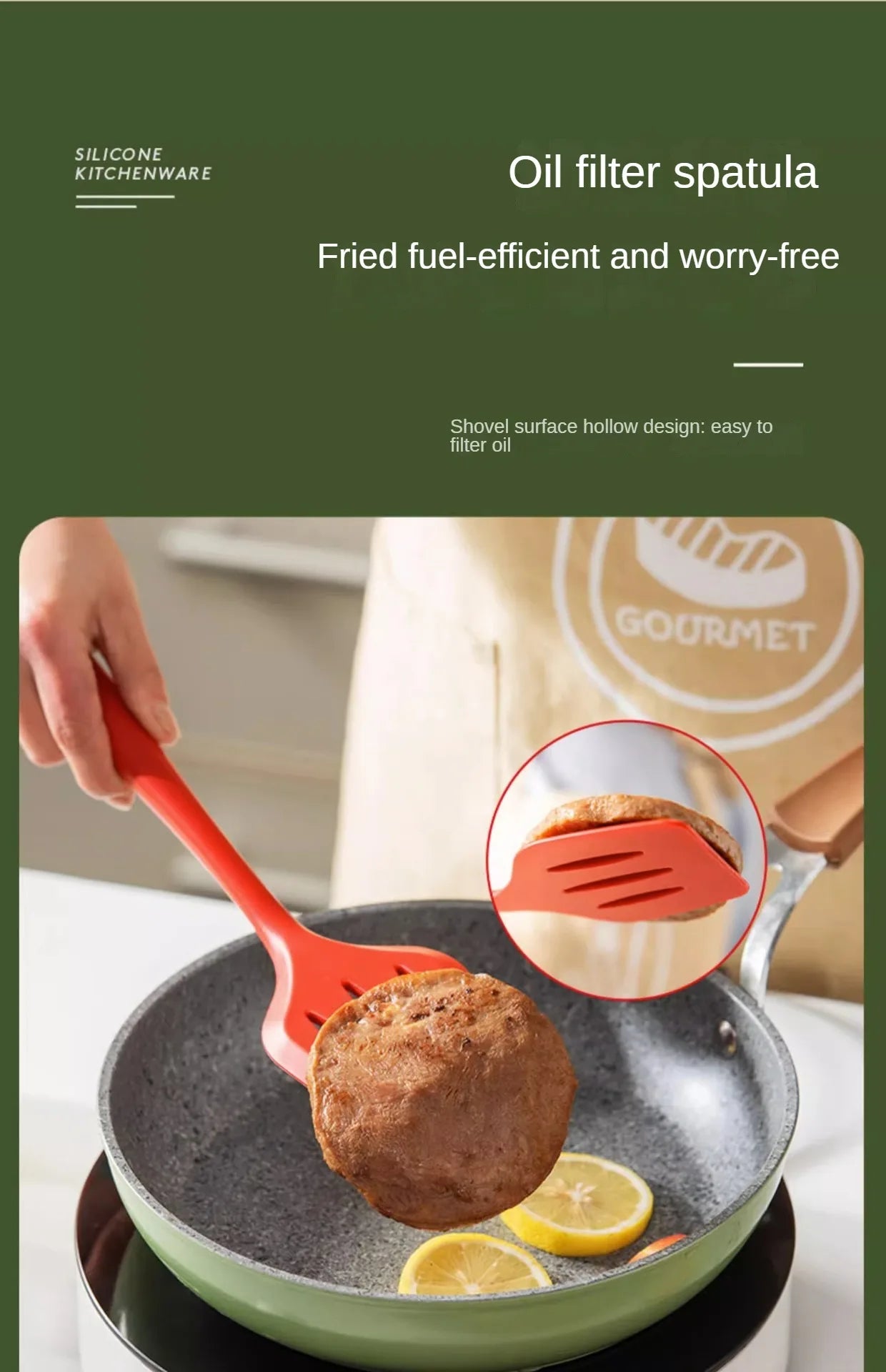Cuisine Silicone5Non-Stick Pan haute résistance à la température Spatule Set cuillère à soupe cuillère repas Spatule l'atelier des ustensiles