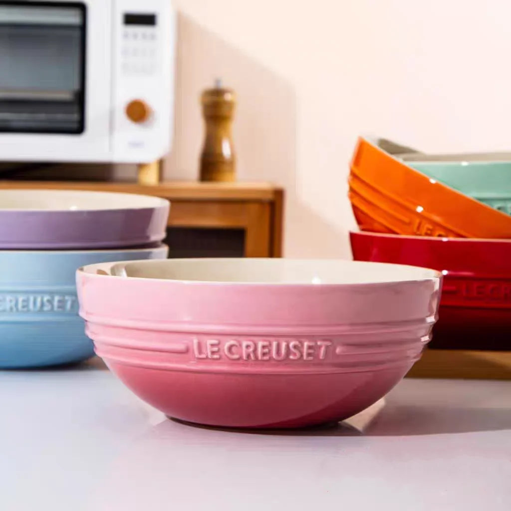 Grand bol à soupe en céramique, bol à salade, Le Creuset, usage domestique, grand bol, vaisselle de style français l'atelier des ustensiles