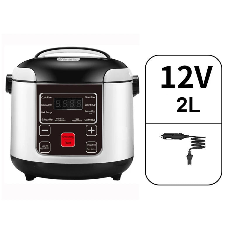 Cuiseur à riz Portable pour voiture, camion électrique 2L, multi-cuiseur, soupe, bouillie, cuisson des aliments, cuiseur vapeur, boîte à déjeuner électrique 12V ou 24V l'atelier des ustensiles
