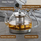 Théière en Verre à Degré de Chaleur, Cuisinière à Induction, Four Électromagnétique, Pot à Filtre Multifonctionnel, Cuisinière à Gaz, Bouilloire, Service à Thé l'atelier des ustensiles