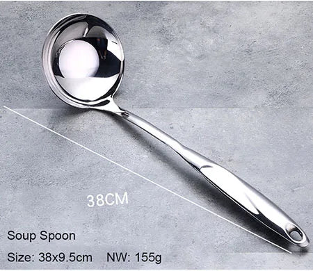 Ensemble d'outils de cuisine en acier inoxydable, ustensiles de cuisine résistants à la chaleur-tourneur, louche à soupe, passoire, serveur à pâtes, cuillère à riz l'atelier des ustensiles