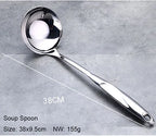 Ensemble d'outils de cuisine en acier inoxydable, ustensiles de cuisine résistants à la chaleur-tourneur, louche à soupe, passoire, serveur à pâtes, cuillère à riz l'atelier des ustensiles