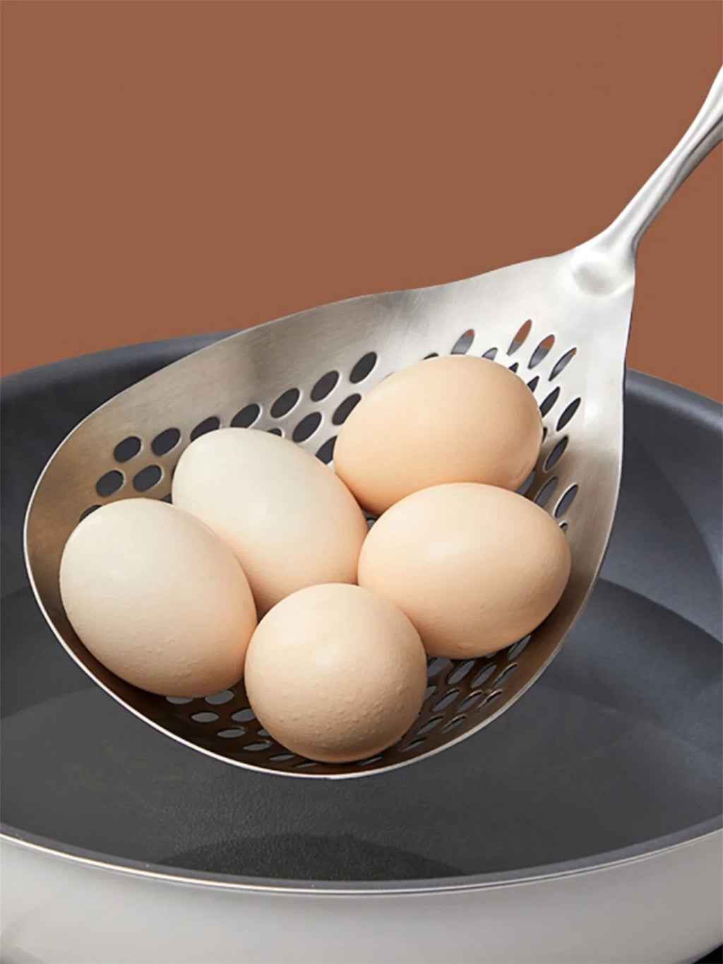 Grande cuillère d'écumoire de passoire en acier inoxydable Durable, cuillère de passoire de nourriture robuste pour frire et cuisine, ustensiles de cuisine 1 pièce l'atelier des ustensiles
