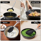 【Ensemble d'ustensiles de cuisine en Silicone de 8 pièces】 Outils de cuisine résistants à la chaleur – Spatules anti-rayures, cuillères, pinces pour poêles antiadhésives, pâtisserie, cuisine l'atelier des ustensiles