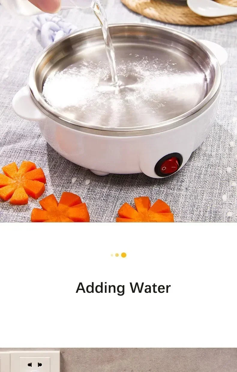 Cuiseur à œufs électrique multifonctionnel, Double couche pour faire bouillir, la pochette, les œufs et les légumes à la vapeur, appareil de petit déjeuner Compact l'atelier des ustensiles