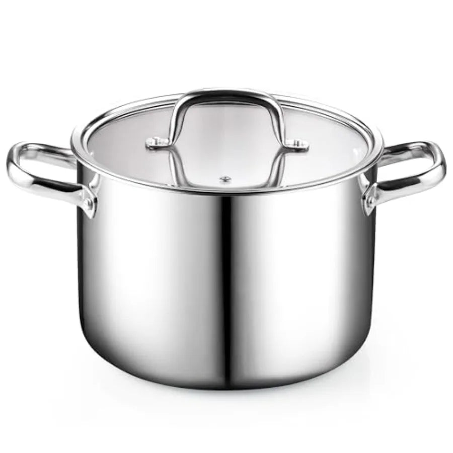 Marmite SinleSteel avec couvercle, 6 quarts, triple revêtement, pour cuisson à induction, argent l'atelier des ustensiles