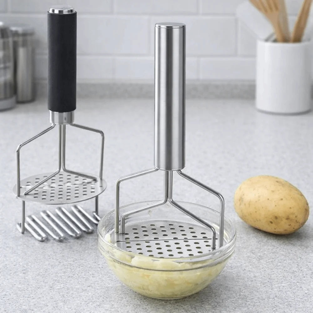 Écrase-pommes de terre manuel double couche en acier inoxydable, à pression ondulée, avec poignées robustes, pour pommes de terre molles l'atelier des ustensiles