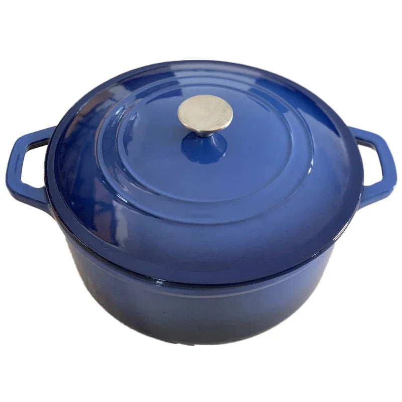 Four hollandais Unique bleu marine de haute qualité, Pot en fonte émaillée avec couvercle, casserole, Casserole, accessoires de cuisine, outils de cuisine l'atelier des ustensiles