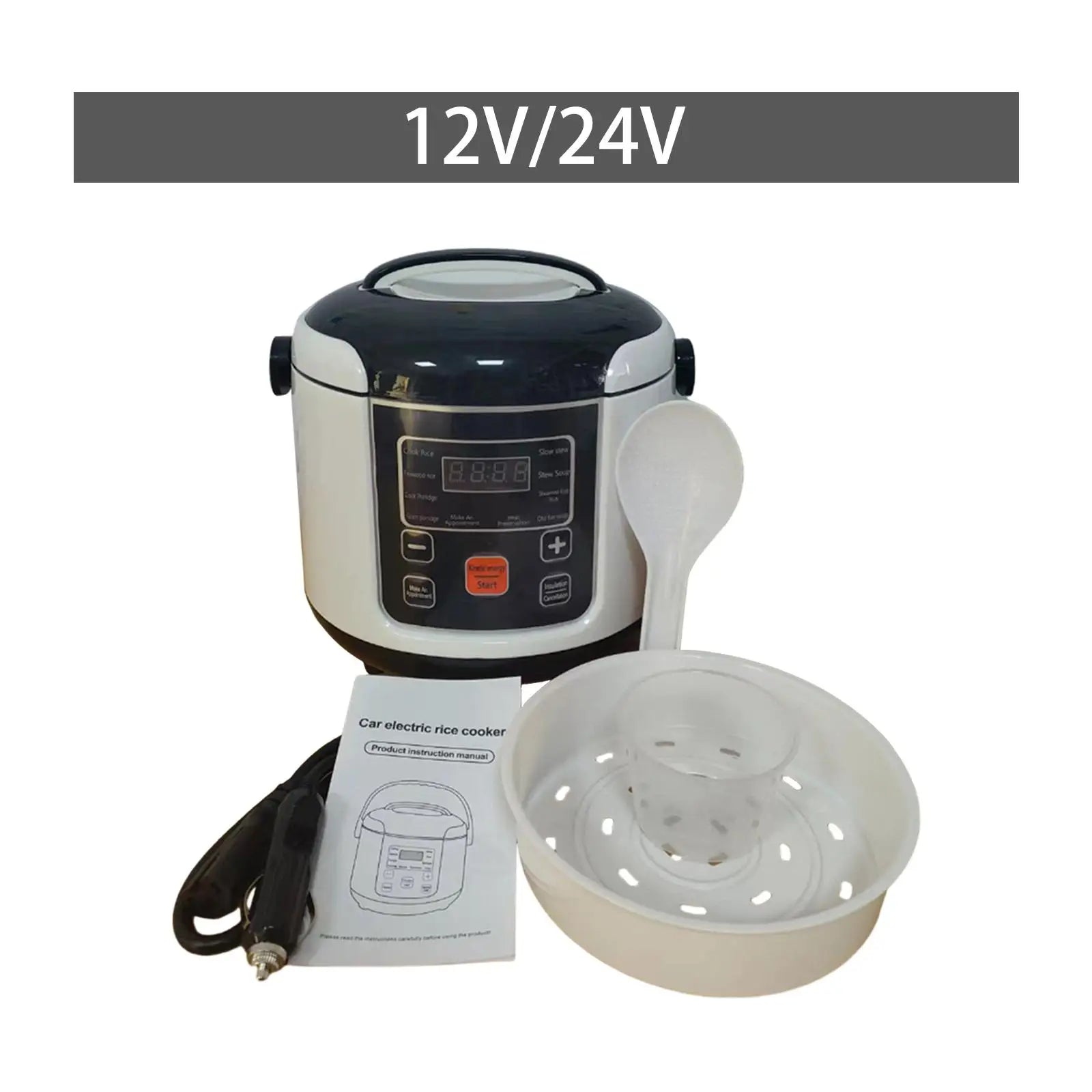 Mini-cuiseur à riz électrique portable pour véhicule, avec fonction de chauffage et plateau vapeur, idéal pour le porridge et les repas en déplacement l'atelier des ustensiles