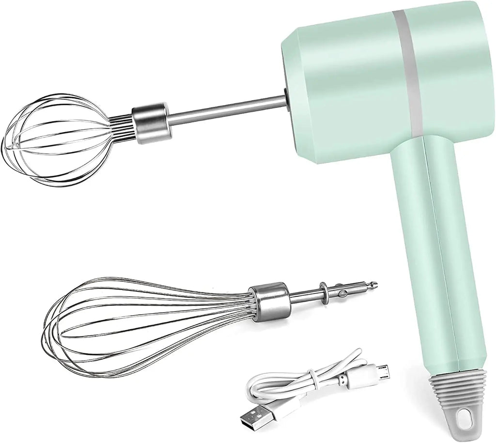 Batteur à œufs électrique sans fil aste par USB, 2 poignées, fouets amovibles, 3 modes de vitesse, cuisson à la maison, centre commercial l'atelier des ustensiles