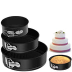 Poêle à ressort antiadhésive étanche 3 pièces (4 "/7"/9 ") gâteau rond cuisson à la maison, moule à cheesecake, conception à ressort, revêtement antiadhésif, l'atelier des ustensiles