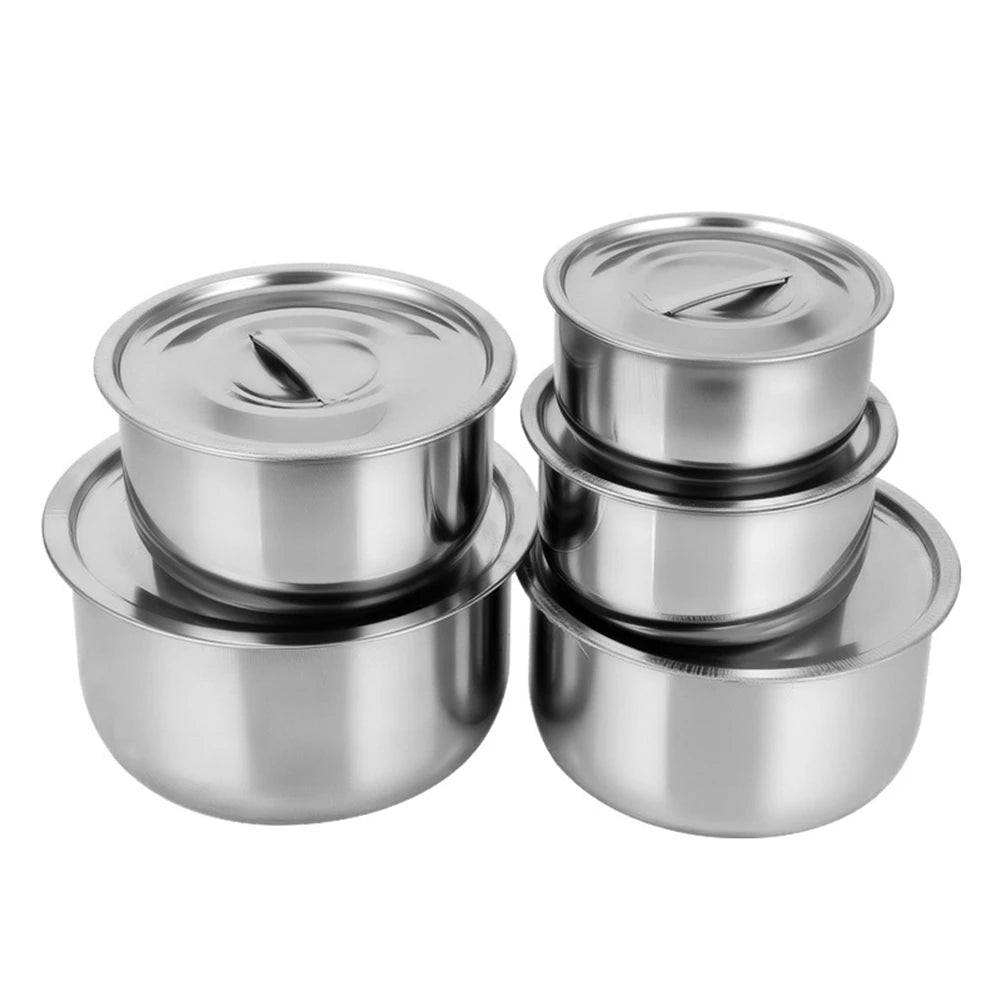 A98E - Ensemble de marmites à soupe en acier inoxydable avec couvercle, ustensiles de cuisine, faitouts, outils de cuisson l'atelier des ustensiles