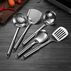 Spatule pratique en acier inoxydable 304, ensemble d'ustensiles de cuisine, outil de cuisine, tourneur fendu, cuillère à riz, louche, outils de cuisine, 5 pièces/ensemble l'atelier des ustensiles