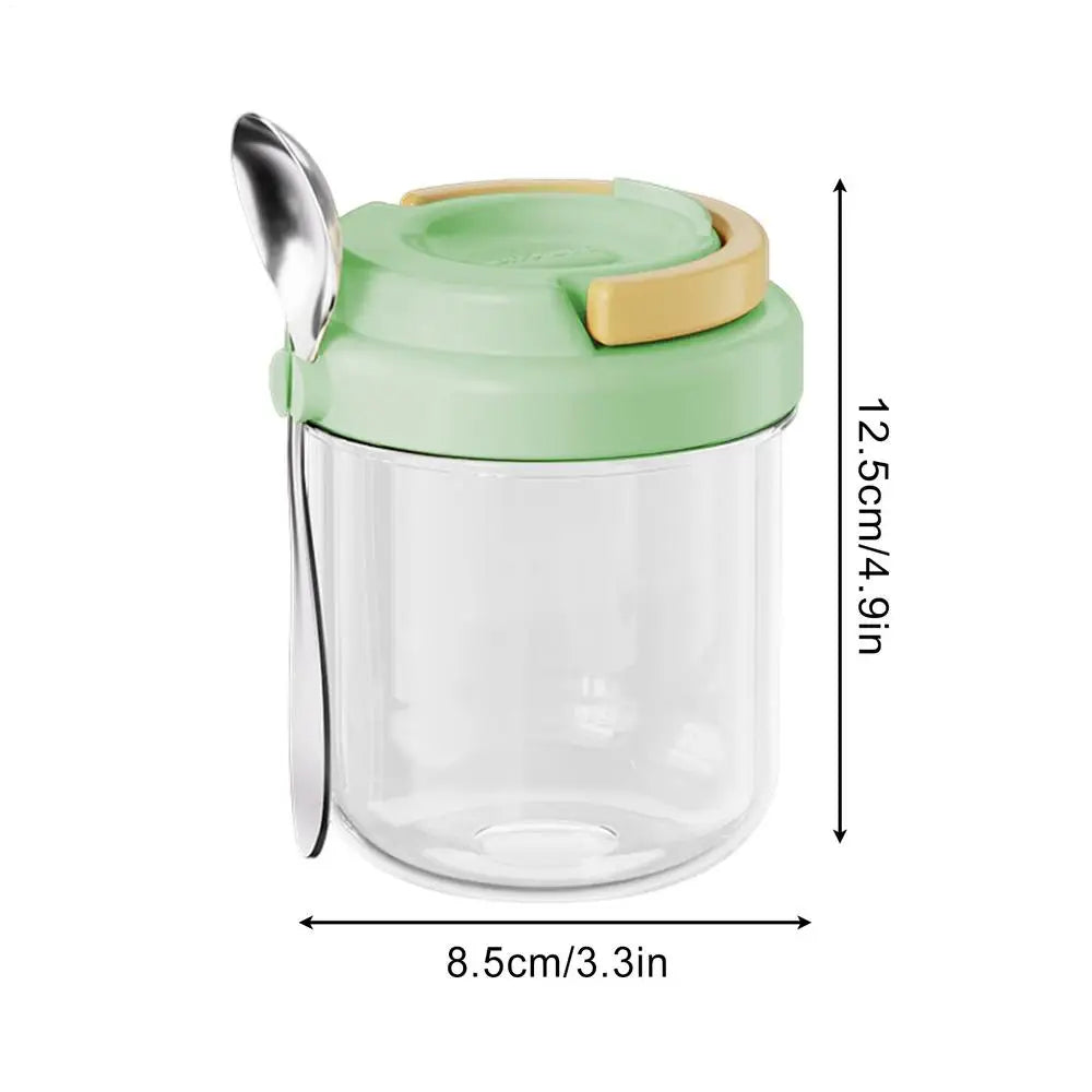 Pot en verre avec couvercle 400ml, tasse de petit déjeuner hermétique anti-fuite avec cuillère, tasses à flocons d'avoine avec couvercles pour Pudding, céréales, salade, collation l'atelier des ustensiles