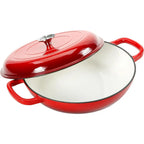 Pot à soupe pour four hollandais de 4,5 l, Casserole en fonte, poêle avec couvercle et double poignées, cuisson au four hollandais l'atelier des ustensiles