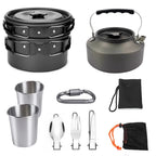 Fournitures d'extérieur-ensemble de casseroles pour 2-3 personnes pour Camping en plein air, ustensiles de cuisine, ensemble de théière pliante l'atelier des ustensiles