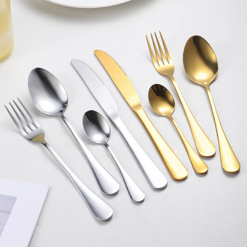 Ensemble de couverts en acier inoxydable de 30 pièces, couverts argentés de luxe pour la maison, cuillère à dessert, fournitures de cuisine. l'atelier des ustensiles