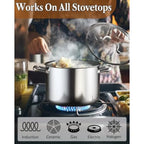 Marmite SinleSteel avec couvercle, 6 quarts, triple revêtement, pour cuisson à induction, argent l'atelier des ustensiles