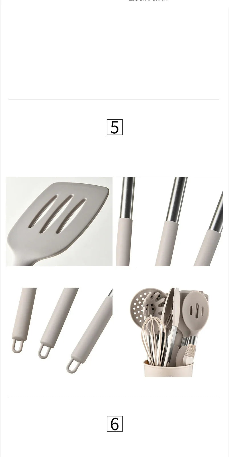 Ustensiles de cuisine en silicone antiadhésif, 15 pièces, spatule, pelle, outil de cuisson, manche en acier inoxydable, ensemble F2 avec rangement, E27 l'atelier des ustensiles