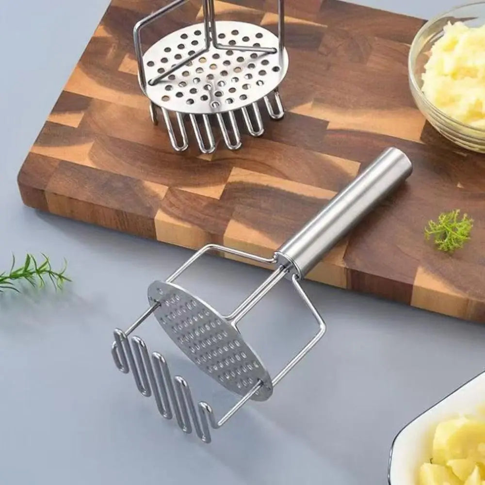 Écrase-pommes de terre manuel double couche en acier inoxydable, à pression ondulée, avec poignées robustes, pour pommes de terre molles l'atelier des ustensiles