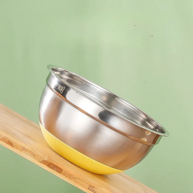 Bols à mélanger pour salade avec couvercles et bases antidérapantes, ensemble de bols à mélanger en acier inoxydable pour la cuisson, bols de rangement de nidification l'atelier des ustensiles