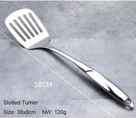 Ensemble d'outils de cuisine en acier inoxydable, ustensiles de cuisine résistants à la chaleur-tourneur, louche à soupe, passoire, serveur à pâtes, cuillère à riz l'atelier des ustensiles