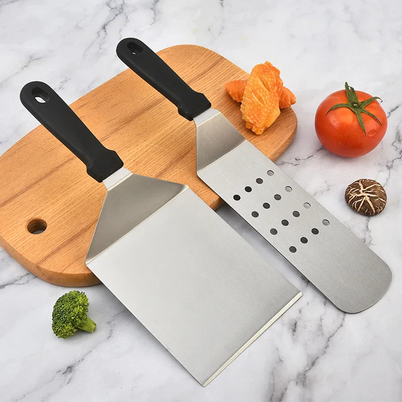 Grattoir de cuisine en acier inoxydable, spatule de cuisson, plaque de Barbecue, spatule à Hamburger, ustensiles de cuisine l'atelier des ustensiles