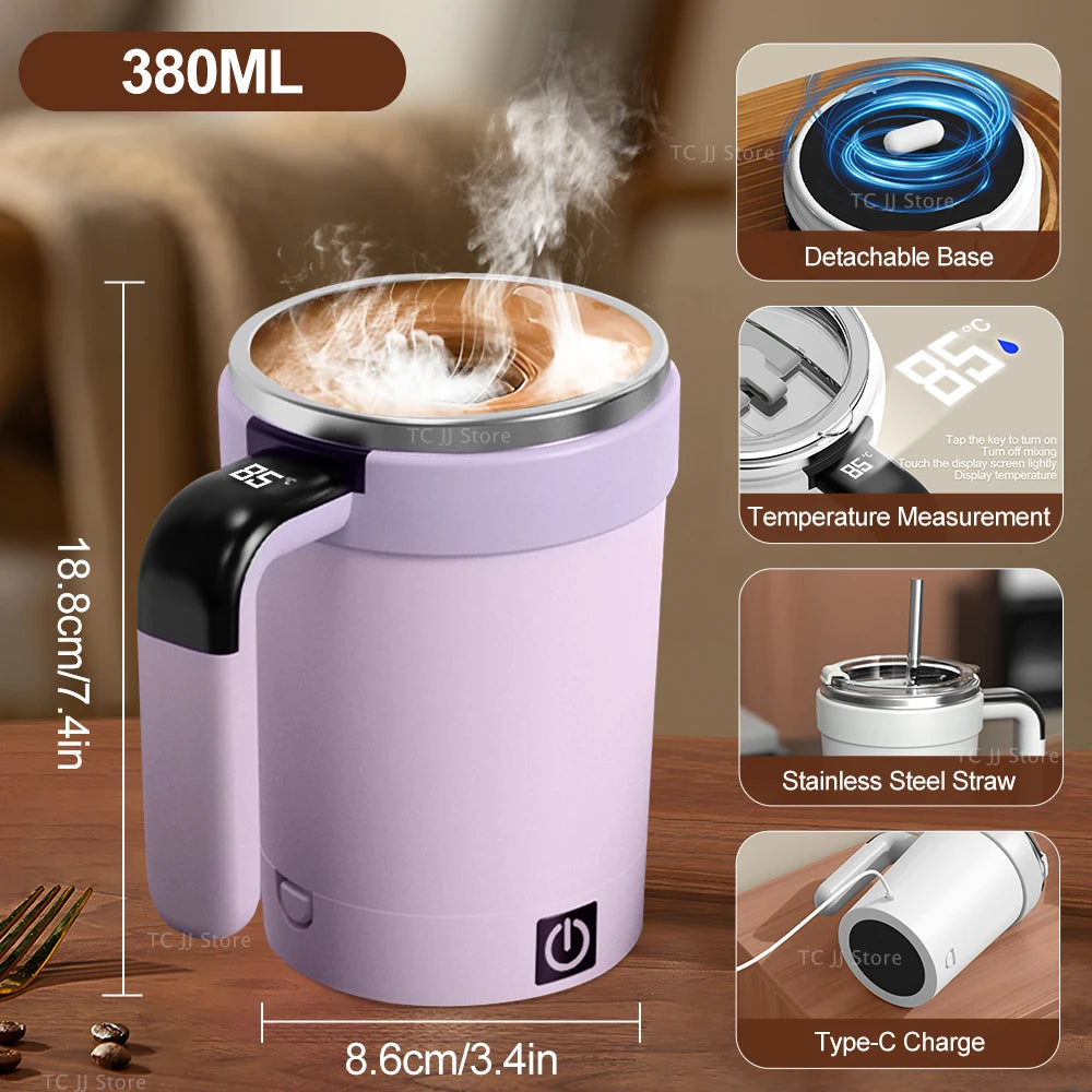 Tasse à agitation automatique tasses à agitation électrique rechargeables mélangeur magnétique tasse à café en acier inoxydable gobelet magnétique rotatif l'atelier des ustensiles