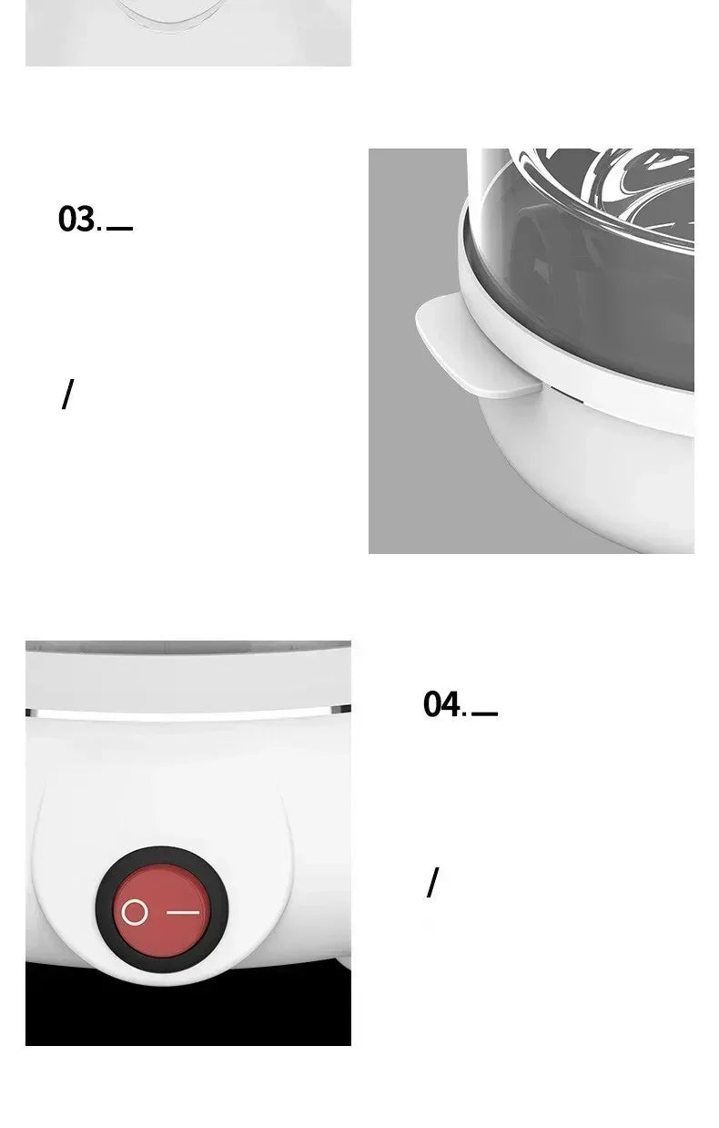 Cuiseur à œufs électrique multifonctionnel, Double couche pour faire bouillir, la pochette, les œufs et les légumes à la vapeur, appareil de petit déjeuner Compact l'atelier des ustensiles