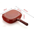 Poêle à frire double face antiarina, gril de cuisson, wok, maison, jardin, crêpes pour la cuisine, 32cm l'atelier des ustensiles