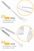 Ensemble de four en acier inoxydable, outils combinés pour Barbecue en plein air, ensemble de Barbecue, rangement, sac en tissu Portable, outils de cuisson l'atelier des ustensiles