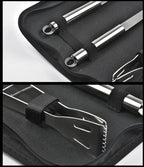 Ensemble de four en acier inoxydable, outils combinés pour Barbecue en plein air, ensemble de Barbecue, rangement, sac en tissu Portable, outils de cuisson l'atelier des ustensiles