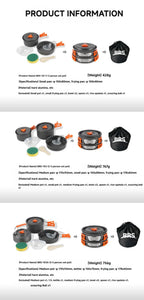 BRS 1 ensemble d'ustensiles de cuisine de Camping en plein air Portable en aluminium ensemble de cuisine casseroles plats melon équipement de cuisine équipement pour la cuisine pique-nique l'atelier des ustensiles