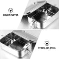 1 boîte à bento en acier inoxydable, conteneur alimentaire de 1,4 L, 3 compartiments, conception anti-fuite, pour l'école, le bureau, les voyages l'atelier des ustensiles