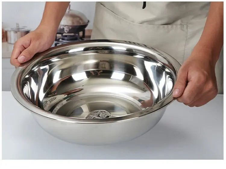 Grand bassin rond en acier inoxydable 304, bol spécial Extra Large pour le linge, le nettoyage des pieds et des légumes l'atelier des ustensiles