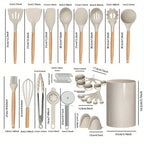 Ensemble de cuisine d'ustensiles en silicone 36 pièces avec support l'atelier des ustensiles